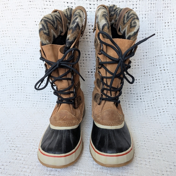 Sorel Joan of Arctic Knit II Boots Women’s Sz 9 Elk Brown Insulated Waterproof - Picture 2 of 10